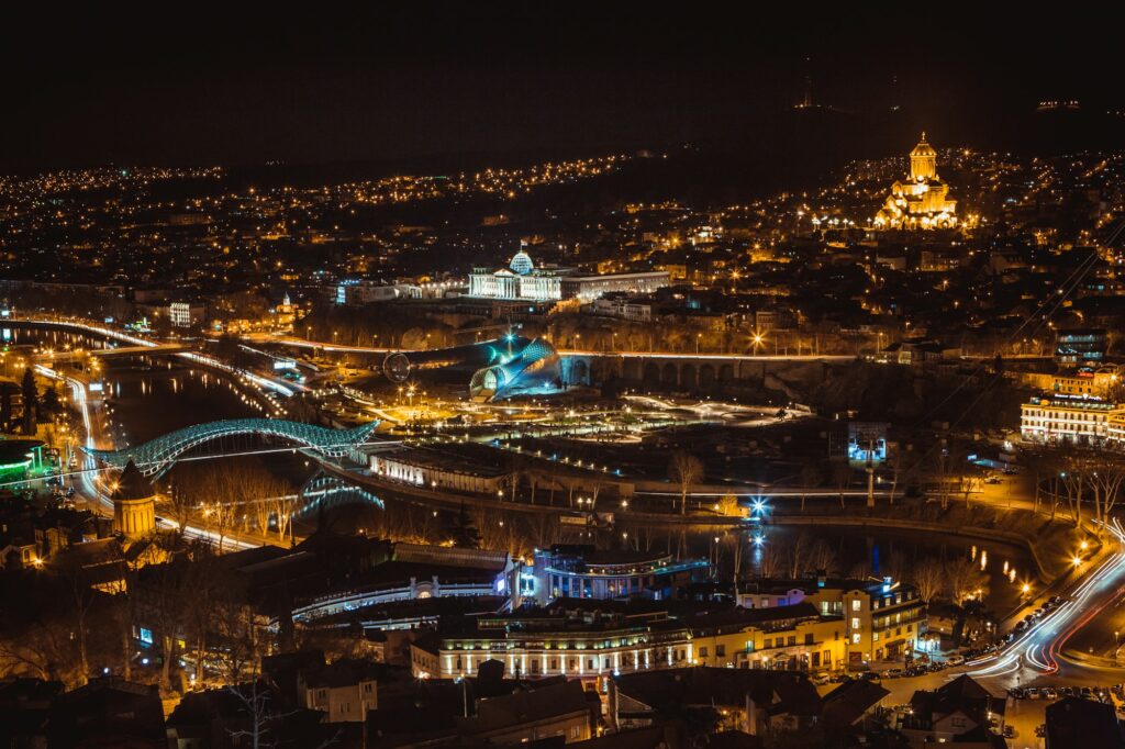 Night view of old town in Tbilisi