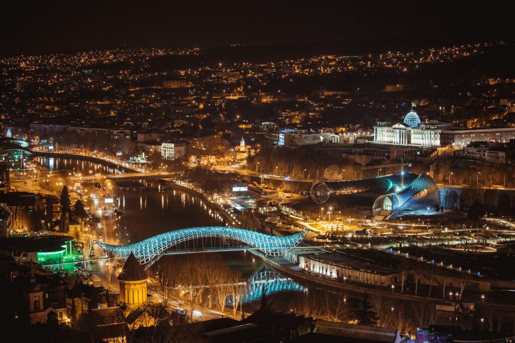 Night view of old town in Tbilisi